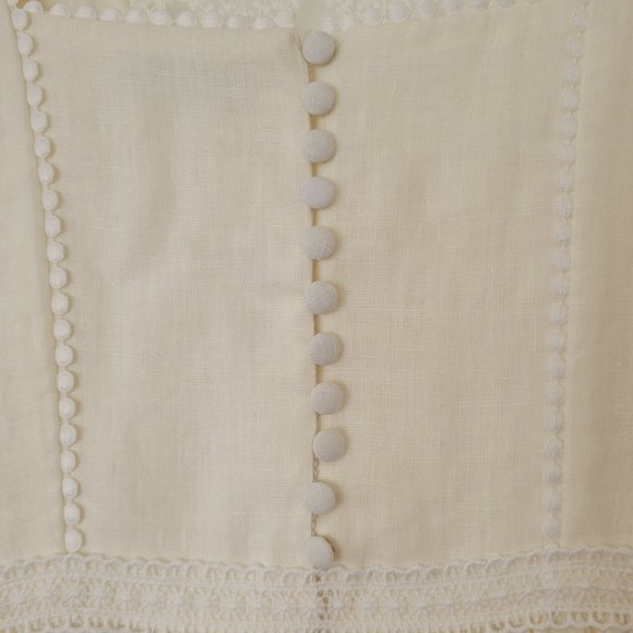 NWT BEDRA Vintage Under the Tuscan Sky Edwardian Midi Dress, XS, Linen, Wedding - Picture 11 of 16